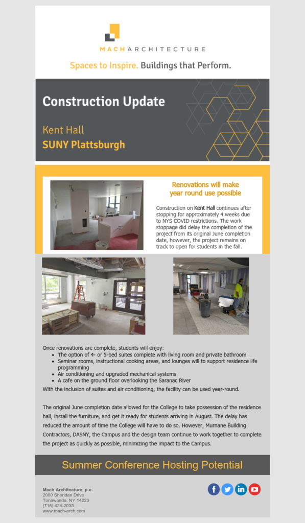 Construction Update Kent Hall